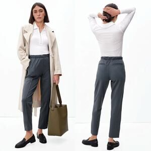 Everlane The Dream Pant Elastic Waist Tapered Leg Knit Pants Gray Women XS NWT